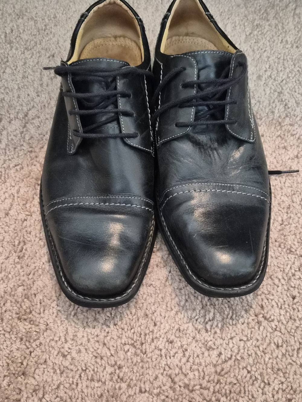 Classic Men's Black Leather Lace-Up Dress Shoes